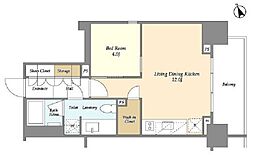 アスプライム八丁堀 10階1LDKの間取り