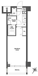 ディームス目黒行人坂 2階1Kの間取り