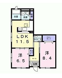 プリムローズ 2LDKの間取図画像