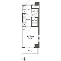 カリーノ西国分寺 1Kの間取図画像