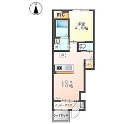 ニュークラリス 1階1LDKの間取り