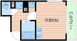 スタシオン梅田イースト ワンルームの間取図画像