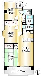 JR中央線 三鷹駅 徒歩20分の賃貸マンション 2階3LDKの間取り