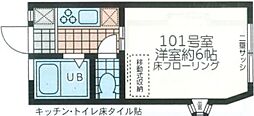 ルーブル仙川 1階1Kの間取り