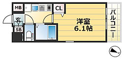 エステムコート神戸西2 1Kの間取図画像