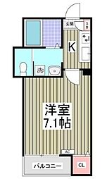 シャトレ新江古田 1Kの間取図画像