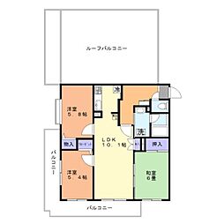 プリムヴェールふじみ野 3LDKの間取図画像
