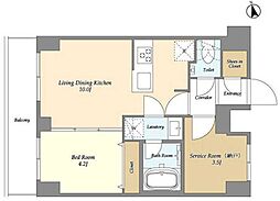 オーガスタレジデンス大森 8階1SLDKの間取り