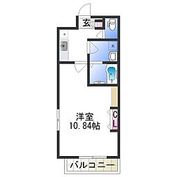 エヌエムスワサントドゥーズサウス 1Kの間取図画像