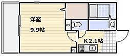 クレア栄町 1Kの間取図画像