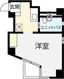 アーバンハウス駒場 2階1Kの間取り