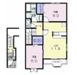 サニーヒルズ・アザレア 2階2LDKの間取り