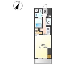 ワシンレジデンス 1Kの間取図画像