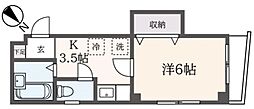 ザ・フォートクワハラ 1Kの間取図画像