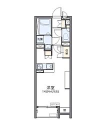 レオネクストラフォンテ ワンルームの間取図画像