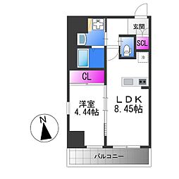 プレジオ永和EURO 1LDKの間取図画像