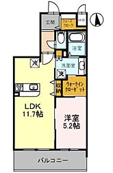 JR福知山線 伊丹駅 徒歩3分の賃貸マンション 4階1LDKの間取り