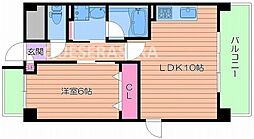 おおさか東線 JR野江駅 徒歩7分の賃貸マンション 2階1LDKの間取り