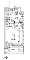 CRACIA西横浜GRANDQUALITE 1Kの間取図画像