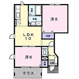 エクセルコーポなるみ 2LDKの間取図画像