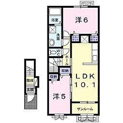 メゾンナチュール 2LDKの間取図画像