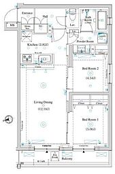ラティエラ滝野川 2LDKの間取図画像