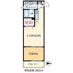 パインヒル18 1階1LDKの間取り