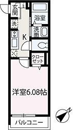 ＴＫＷｉｌｌ上福岡II 2階1Kの間取り