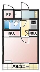 スイートヒル本厚木 1Kの間取図画像