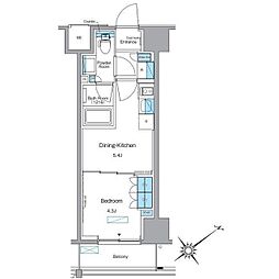 ルフォンプログレ赤塚 9階1DKの間取り