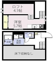 ライゼスト川口元郷2 ワンルームの間取図画像