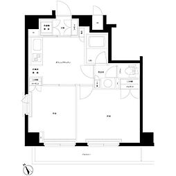 西武新宿線 都立家政駅 徒歩6分の賃貸マンション 4階2DKの間取り