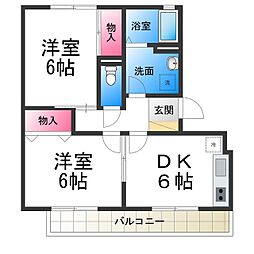 サニーコート 2DKの間取図画像