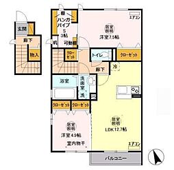 ボナール酒井根3 2LDKの間取図画像