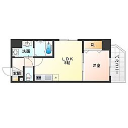 ジーグランデ九条 1LDKの間取図画像