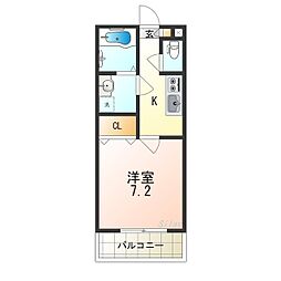 おおさか東線 JR河内永和駅 徒歩5分の賃貸アパート 2階1Kの間取り
