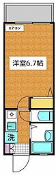 セントラル14 3階1Kの間取り