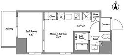 ウエリスアーバン住吉EAST 1DKの間取図画像