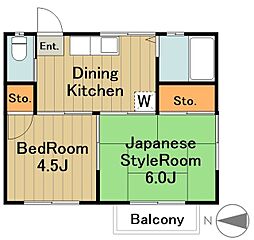 セントラルコーポ 2DKの間取図画像