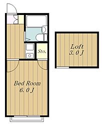 キャッスルつきみ野B 1Kの間取図画像