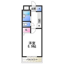 ラパス高倉台 1Kの間取図画像