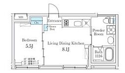 Fika池袋 2階1LDKの間取り