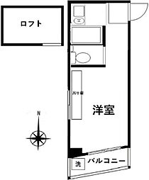 カーサ・ブランカ ワンルームの間取図画像