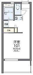 レオパレスリバティー 1Kの間取図画像
