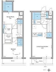 京王井の頭線 西永福駅 徒歩3分の賃貸マンション 地下1階1SLDKの間取り
