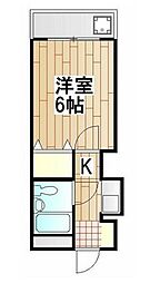クレッセントワタナベ 1Kの間取図画像