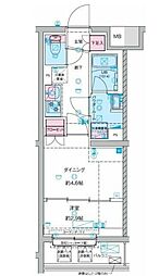 GENOVIA竹ノ塚 1DKの間取図画像