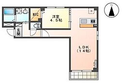 イーストガーデン 1LDKの間取図画像