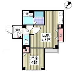 シエロ新千葉 1LDKの間取図画像