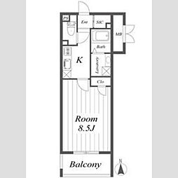 LEGALAND塚口 1Kの間取図画像